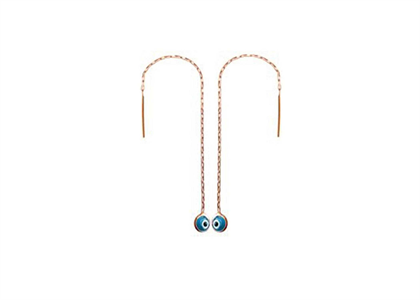 Rose Gold Plated Evil Eye Fashion Threader Earrings